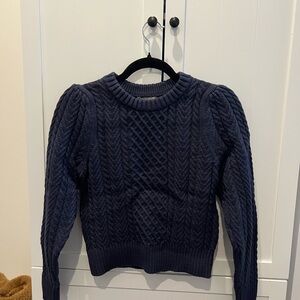 J. Crew Dark Blue Cable Knit Sweater
